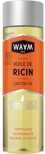 WAAM Cosmetics – Huile végétale de Ricin– 100% pure et naturelle – Première pression à froid – Pousse des cheveux, ongles, cils – 75ml