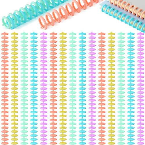 Skyygemm 50 Pcs Comb Binding Spines 1/2 Diameter 30 Ring Plastic Binder Combs and Spines Binding Easy Edit Spines for Teacher Student Document Notebook File Making, 85 Sheet Capacity, 5 Colors