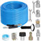Kanalisation Jetter Kit 30m für Hochdruckreiniger,5800PSI Wasserstrahl Abflussreiniger Schlauch,1/4 NPT Ecke mit 4 Kanalisationsdüsen,Wasserdichtes Band, Griffband & 2 Schraubenschlüssel(Blau)