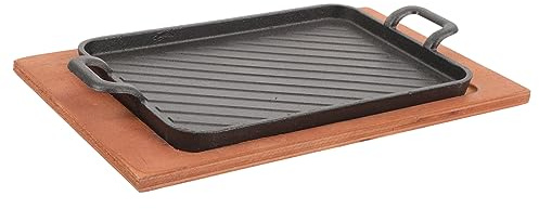 TOYANDONA Plato Teppanyaki Grueso De Hierro Fundido Plancha para Parrilla para Carne y Verduras Uso Barbacoa o Cocina