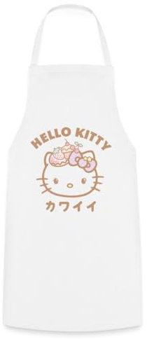 Spreadshirt Hello Kitty Styles Kawaii Avec Des Étoiles Tablier Cuisine, taille unique, blanc