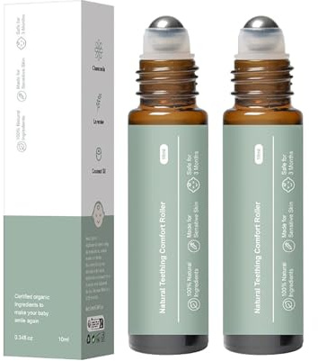 Aceite para la dentición de bebés, Rodillo suave para aliviar la dentición, práctico rodillo de masaje con aceites esenciales totalmente naturales
