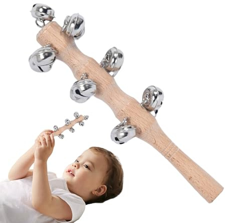 Cascabeles de mano Navideño de Cascabeles de Mano con Mango de Madera