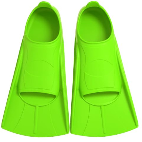 Palmes de natation courtes en silicone, 100 % silicone, palmes d'entraînement courtes pour la natation, palmes de natation confortables en silicone pour enfants et adultes