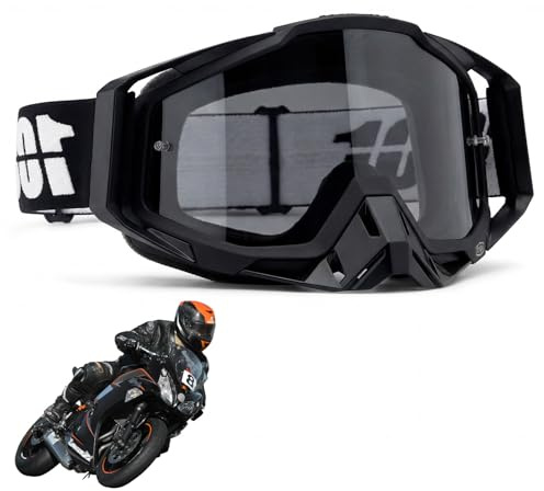 Eulihent Occhiali Motocross Maschera Motocross Mascherina Motocross Occhiali da Moto Antipolvere Occhialoni Moto Visiera Cross per Moto, ATV, Casco Compatibile