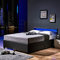 HOME DELUXE - LED Bett NUBE - Dunkelgrau, 180 x 200 cm - inkl. Lattenrost und Schubladen I Polsterbett Design Bett inkl. Beleuchtung