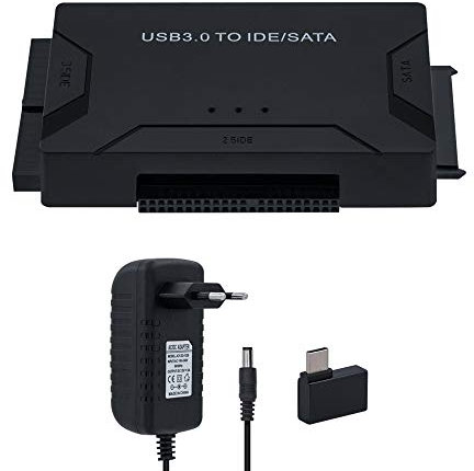 Mcbazel USB 3.0 zu IDE/SATA Konverter Festplattenadapter, Externes Kit für 2.5/3.5 SATA/SSD HDD Festplatte Kompatibel mit PC - EU Stecker