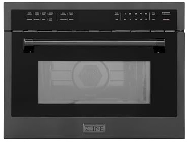 ZLINE 24 Built-in Convection Microwave Oven in Black Stainless Steel with Speed and Sensor Cooking