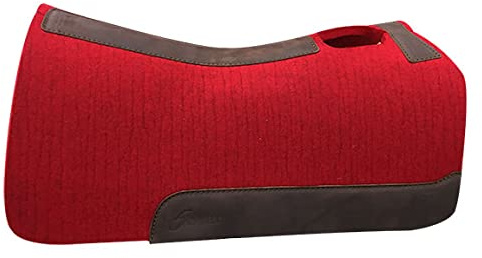 5 Star Equine The Barrel Racer Western Horse Contoured Saddle Pad 30x28- Red, 7/8 Thick