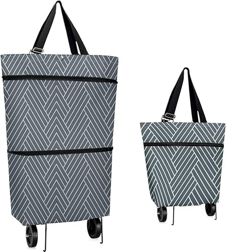 db11 Shopping Trolleys with Waterproof Duty Canvas,Shopping Cart with Wheels, Reusable Shopping Trolleys for Women,Folding Cart with Wheels Collapsible for Shopping, Super Markets, Trips