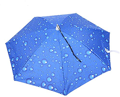 77cm Écran Solaire Coupe-Vent Mains Libres Tête Parapluie Cap Parapluie Monté Sur La Tête Parapluie Chapeau Pliant pour Adultes et Enfants Hommes Femmes(Bleu),Chapeau Parapluie, Chapeaux Parapl