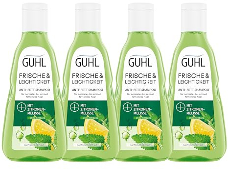 Guhl Frische & Leichtigkeit Anti-Fett Shampoo - 4er Pack - 4 x 250 ml - Haartyp: fettig, normal
