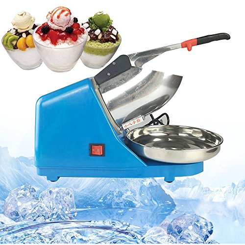 Elektrische Ice Crusher, 220V Ice Shaver Machine Elektrischer Edelstahl Eis Crusher 2200RPM Eiszerkleinerer Crusheisbereiter für Kaltgetränkeverkaufsstellen, einstellbare Eiswürfelgröße