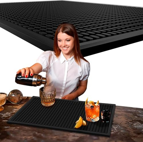 LIBRNTY Tappetino da Bar,Tappetino da caffè,Tappetino scolapiatti Microfibra,Tappetini da Bar in gommain Nera in PVC Antiscivolo,Resistente al Calore,Antiversament per Bar,Club,Cucina