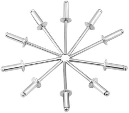 ORTAVA Nieten Set 4,8mm x 12mm, 50 Stück Blindnieten, Popnieten mit großem Flansch, V2A Edelstahl Nieten in Industrie-Qualität (Silber)