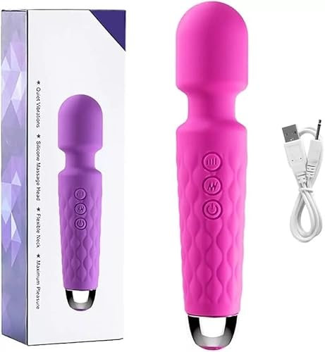 Magic wand massage - Massaggiatore vibrante clitoride elettrico - 8 frequenze di intensità, 20 modalità con ricarica rapida USB - Impermeabile all'acqua