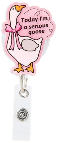 lasuroa Retractable Goose Badge Reel, Acrylic Funny Duck Identification ID Holder with Alligator Clip Office Supplies for Nurse Nursing Student Teacher Office Workers