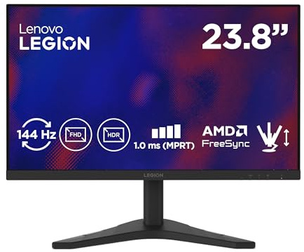 Lenovo Legion R24s Gaming Monitor 23.8 FHD (1920x1080) IPS, 1ms MPRT, 144Hz, Ports HDMI 2.1 + DisplayPort 1.2, DisplayPort Cable included - Raven Black
