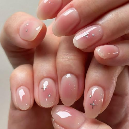 Nymora 24 Pezzi Unghie Press On, Unghie Artificiali Extra Corte da Applicare, Punti di Unghie Falsi per Donne e Ragazze, Unghie Corte