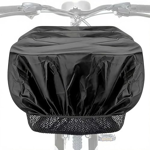 Mewflew Funda impermeable para cestas de bicicleta y mochilas de trekking – Lona impermeable y protector de lluvia para bolsa de bicicleta, cesta de bicicleta trasera, mochila – negro, reutilizable