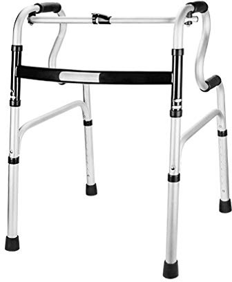 Marco de inodoro para personas mayores, ayuda de movilidad de aluminio ligero, marco plegable para caminar geriátrico, altura ajustable, bastón de cuatro patas con reposabrazos, incluye bolsa de