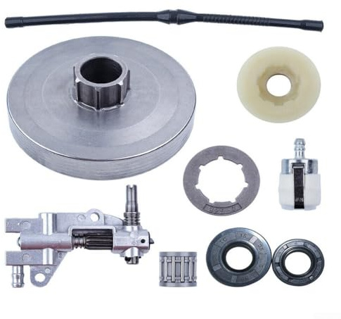 325 7T Frizione Drum Pignone Rim Kit per Motosega Cinese Modelli 4500 5200 5800 45cc 52cc 58cc Motore Parti di Ricambio con ingranaggio a vite senza fine e pompa dell'olio
