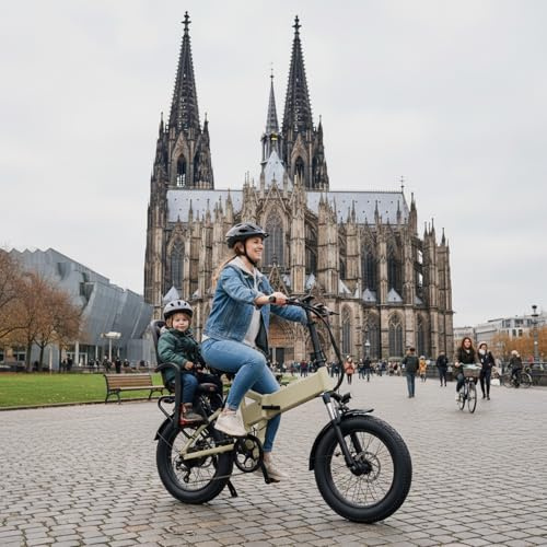 STAPERFO Bicicletta elettrica Fatbike pieghevole da 20 pollici per adulti, donna e uomo, bicicletta elettrica da 250 W con batteria rimovibile da 48 V 16,5 Ah, portata 120 km, display LCD, 20 x 4,0
