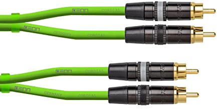 Cordial CEON DJ 1,5G - Cavo Audio verde Cinch 1,5 Metri - 2x Maschio a 2x Maschio