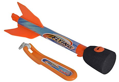 Simba 107202415 - Space Rocket Pfeifrakete, mit Pfeifton, Gummischleuder, 23cm, Outdoor, Gartenspielzeug, ab 3 Jahren