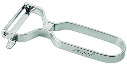 ARCOS Pelapatate Professionale 130 mm in Acciaio Inossidabile Cromato per Pelare Frutta e Verdura – Utensile da Cucina per Tagli Sottili con Design Ergonomico – Colore Argento