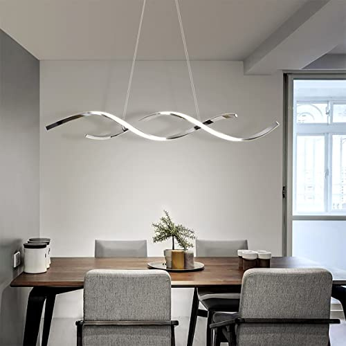 Hsyyz Modern LED Ceiling Pendant Light,Dimmable Hanging Light with Remote Control,Height Adjustable Chandelier,Creative Metal and Acrylic Hanging Light Fixture,for Restaurant Kitchen Bar (L90cm)