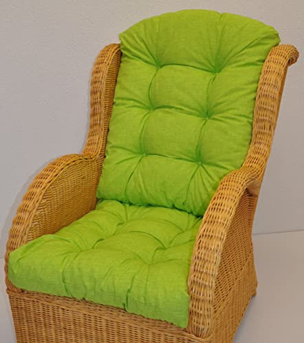 Premium Qualität - Polster/Kissen/Ersatzpolster für Rattan Ohrensessel/Rattansessel, Colore Verde chiaro (hellgrün)