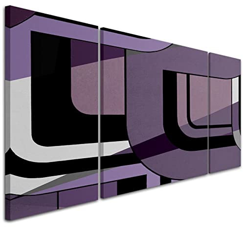 Wallfillers Lilac Grey Painting Bedroom Canvas Pictures Accessories - Abstract - 3AC412 XXL - 191x65cm