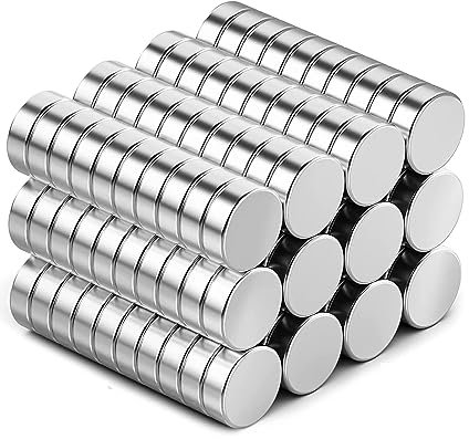 WATELL Neodymium Magnets - 40 Pcs, Strong Office & Home, 6x3mm Fridge & Classroom, Silver