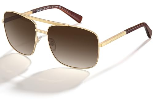 CARFIA Pilot Polarized Sunglasses for Men UV Protection Classic Double Bridge Anti-Glare Driving Shades with Spring Hinges