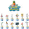 Schwamm Tortendeko 49 Stück Kuchen Deko Cake Topper Cupcake Topper für Kinder, Mädchen, Jungen Geburtstagskuchendekoration