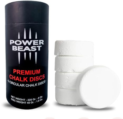 POWER BEAST 5 Chalk Block Kreisförmige, Block Magnesium/Chalk/Kreide, Gym Chalk, Kletterkreide, Magnesiumkreide, Boulder Chalk, Kletterkreide Bouldern, Klettern, Cross Training, Gym, Gewichtheben.