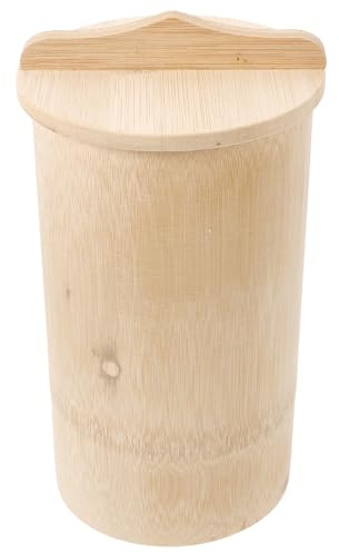 Luxshiny Bamboo Rice Steamer Bucket with Lid 10.62X5.51X5.51In Large Capacity Sticky Rice Cooker for Home Kitchen Food Steaming and Family Meals