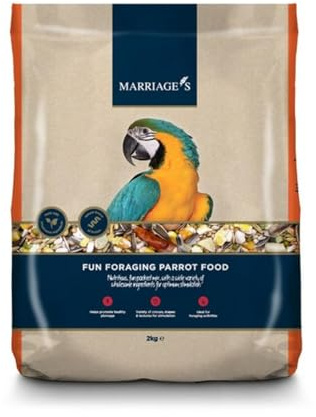 Marriages - Parrot Food 2kg, Parrot Seed with Oats and Peanut Kernels, Wholesome Bird Seed, Bird Food Packed with Fibre and Protein