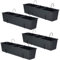 DIKEL Blumenkasten Balkon Set 4 X 69 cm x 17 cm | Pflanzkasten wetterfest mit Untersetzer und Halterung | Balkonkasten in Rattanoptik für die stilvolle Bepflanzung von Terrasse und Balkon | Anthrazit