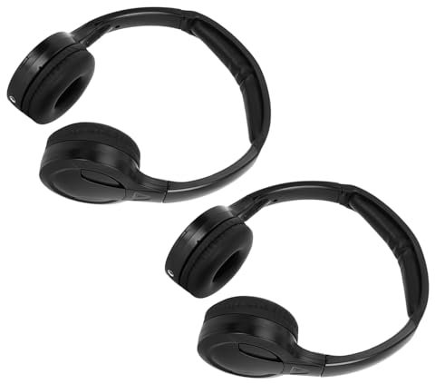 Luqeeg Auriculares Estéreo Infrarrojos Inalámbricos, Auriculares Inalámbricos, para DVD de Automóvil con Mudo Automático de Alimentación Automática, Diseño Plegable de Peso Ligero y Calidad de