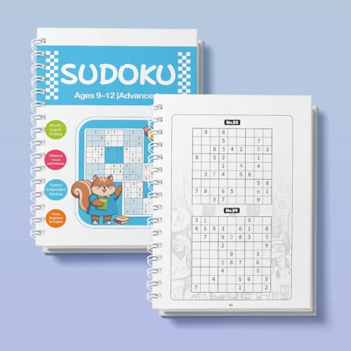 VTHY Challenging Sudoku Puzzle Book Smart Kids Above Exercise Brain, lmprove Focus and Boost