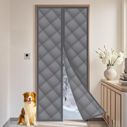 Flintronic Rideau de Porte magnétique Isolant Thermique, Rideau Thermique Isolant Anti froid et Chaleur, Rideaus Thermiques anti Froid, Énergie pour Porte Balcon ou Terrasse, 80 * 210CM