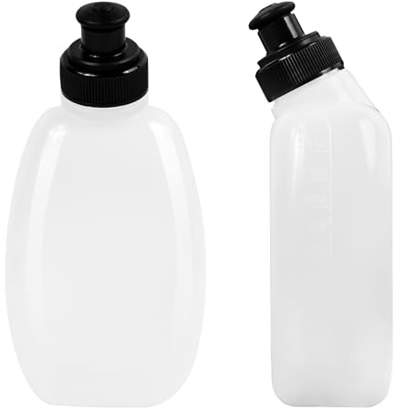 GAQWOK 2 Pack 10oz BPA-Free Bike Water Bottle and Running Water Bottle Set | Handheld portable small water bottles fit hydration flip belt, for marathon hiking cycling skiing outdoor sports hydration