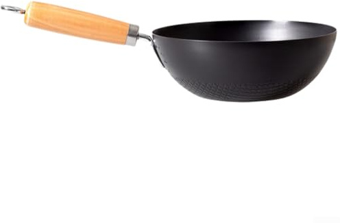Japanese Style 20cm Small Wok, Uncoated Wrought Iron Wok Frying Pan For Induction Cooker, Gas Stove, And Electric Range(A-20cm)