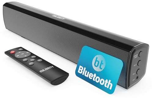 MAJORITY Bowfell Soundbar für TV Geräte mit Bluetooth | 50W 2.0 Stereo Lautsprecher für Fernseher | TV Soundbar | 39cm Sound Bar PC | Mini Sound Bar | Fernbedienung (Schwarz)