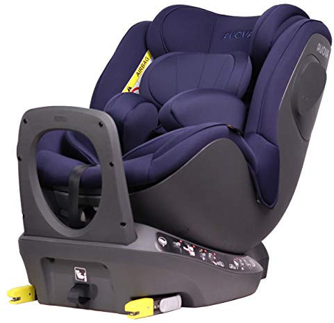 AVOVA Sperber-Fix i-Size Silla de coche Azul Atlántico 40-105 cm ca. 20 kg giratoria 360° con ISOFIX, Grupo 0+/1 0-4 años Made in Germany