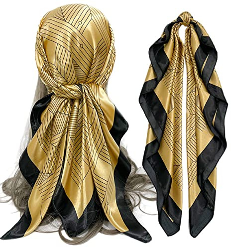 FAIRYGATE Women's Satin Scarves Silky Like Bandanas Hair Neck Scarf Sleeping Wraps