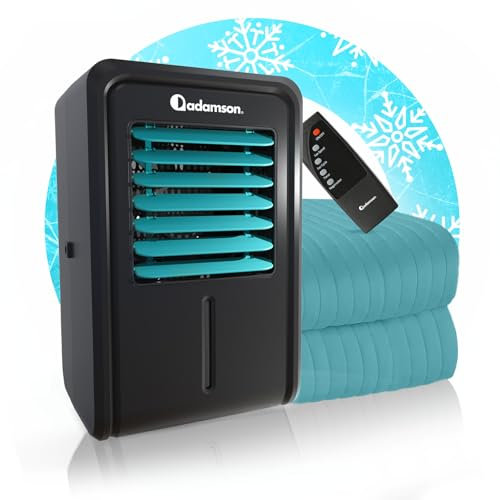 Adamson B10 Bed Cooling System - Twin 75 L x 39“ W - 100% Baumwolle Matratze Kühlung Bett-Pad für Nachtschweiß - Wasser Bett Kühler Ideal für heiße Schläfer - 5-Jahres-Garantie - Aqua