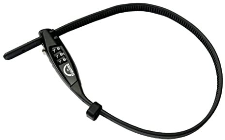 Squire Bike Locks STRAPLOK™ Combi 10 - Ultra-Lightweight Multi-Functional Zip-Tie Style Café Bike Lock with 10mm Stainless Steel Core, 450mm Length, 3-Wheel Recodable Combination